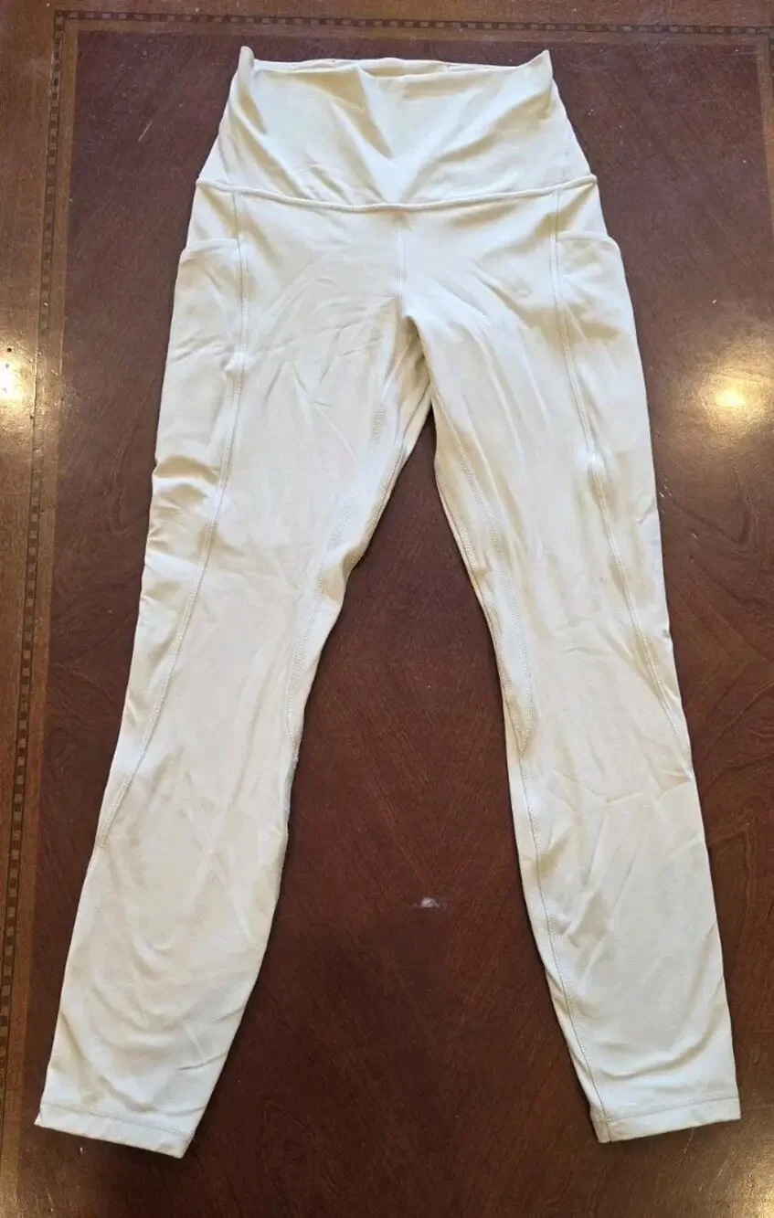 Lululemon Align High-rise Light Tan Pants Leggings With Pockets Size 4 LW5DU4S